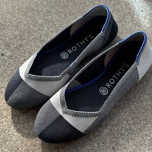 Rothy's Black and White Checkered Flats